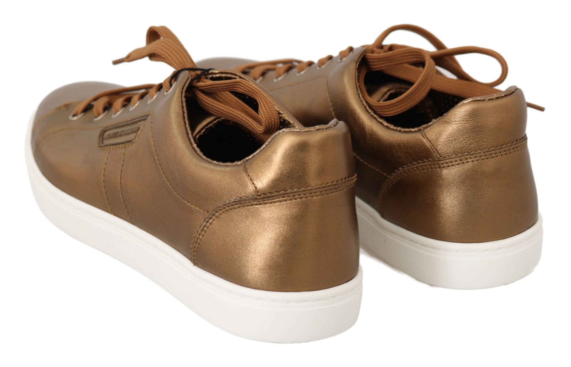 Dolce & Gabbana Golden Metallic Leather Sneakers - EU39/US6