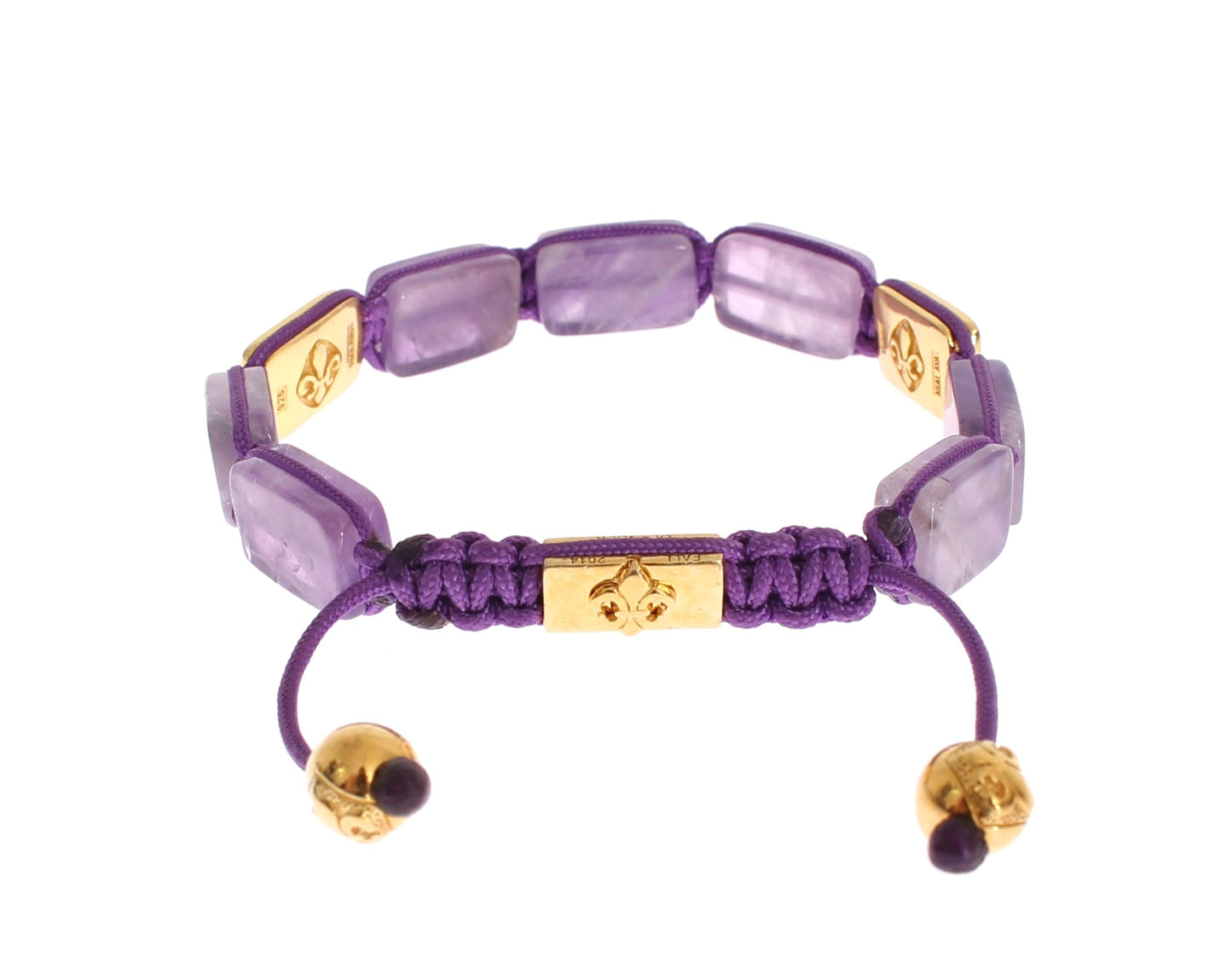 Nialaya Dazzling Diamond Gold-Plated Amethyst Bracelet - M