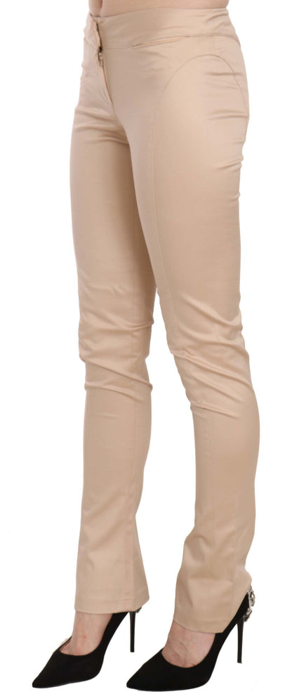 Just Cavalli Elegant Cream Low Waist Skinny Trousers