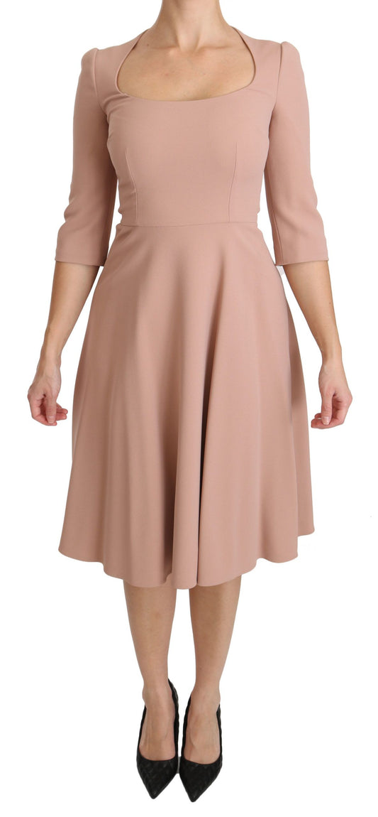 Dolce & Gabbana Elegant Light Pink A-Line Knee Length Dress - IT38|XS