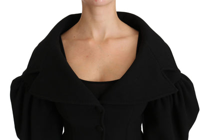 Dolce & Gabbana Elegant Black Virgin Wool Coat - IT40|S