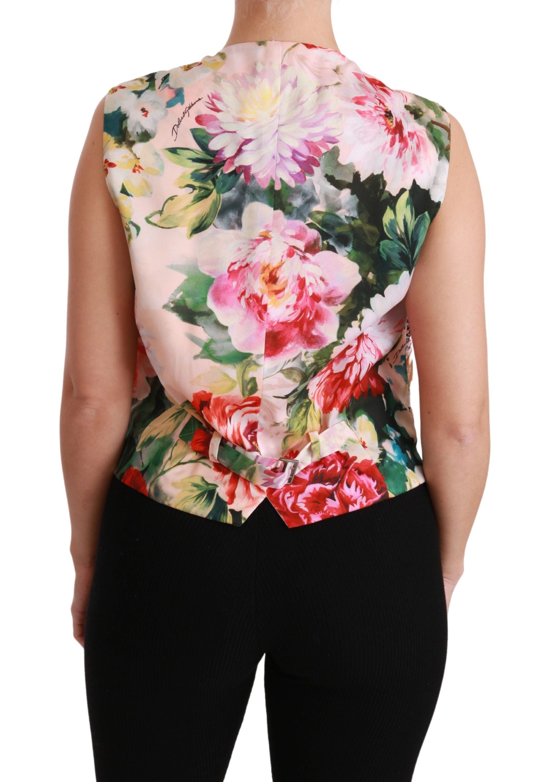 Dolce & Gabbana Multicolor Brocade Floral Sleeveless Vest - IT40|S