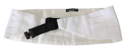 Dolce & Gabbana Elegant Silk White Cummerbund