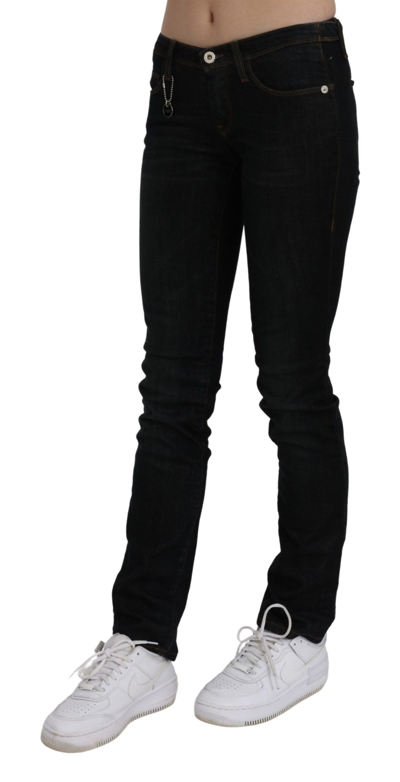 Costume National Chic Black Mid Waist Slim Fit Denim Jeans - W24