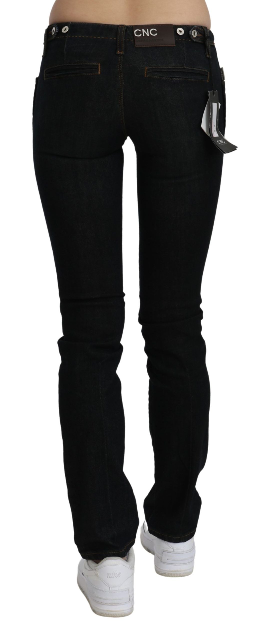 Costume National Chic Black Mid Waist Slim Fit Denim Jeans - W24