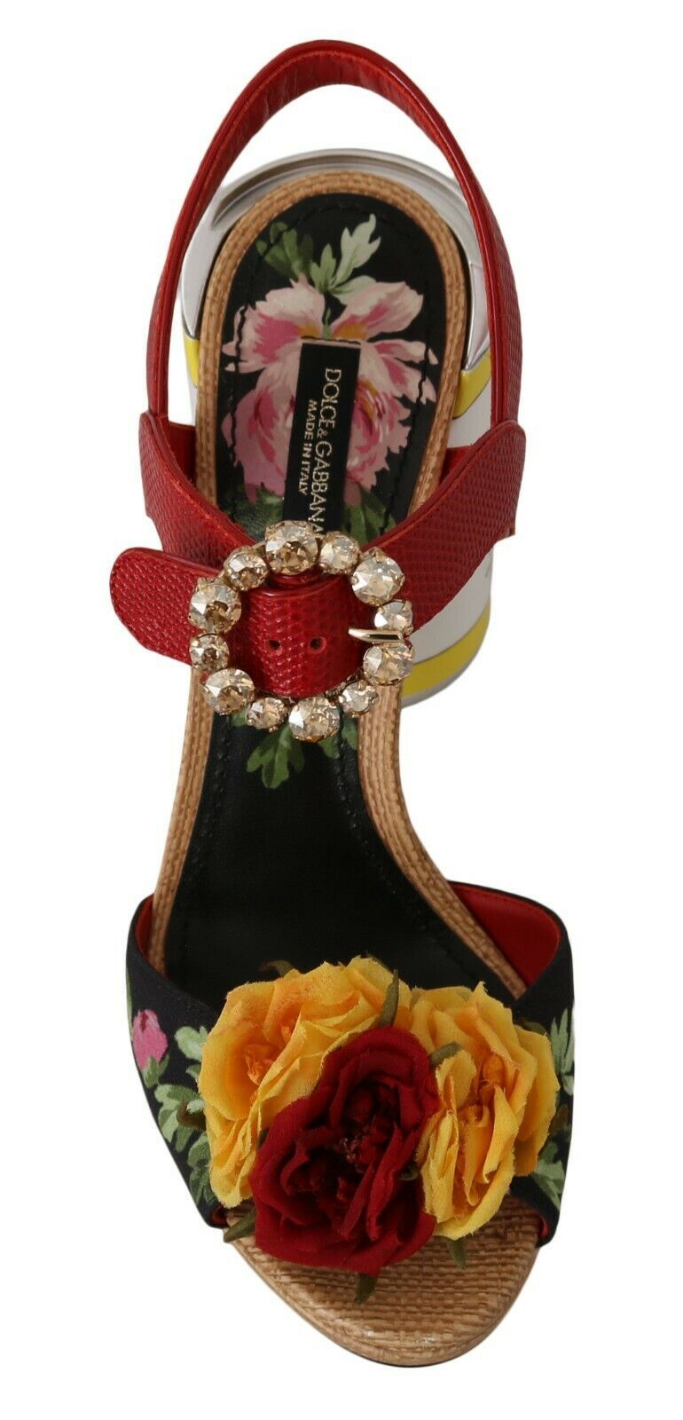 Dolce & Gabbana Multicolor Floral Crystal Embellished Sandals - EU35/US4.5