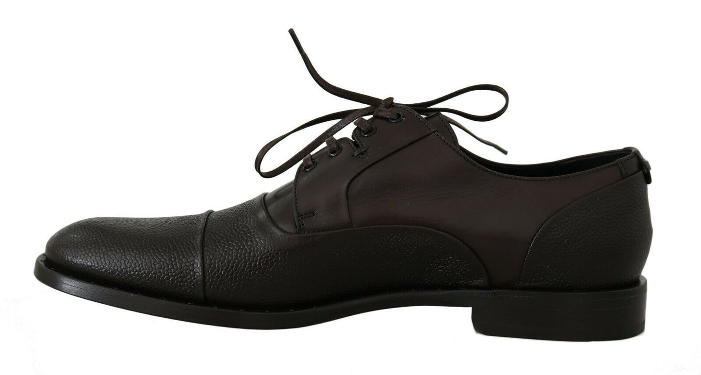 Dolce & Gabbana Elegant Brown Leather Formal Lace-ups - EU40/US7