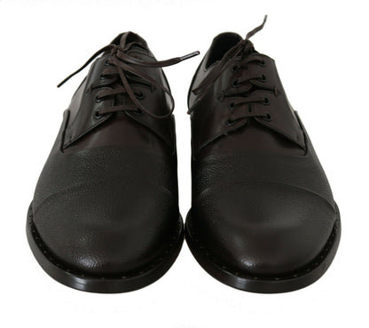 Dolce & Gabbana Elegant Brown Leather Formal Lace-ups - EU40/US7