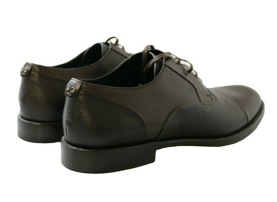 Dolce & Gabbana Elegant Brown Leather Formal Lace-ups - EU40/US7