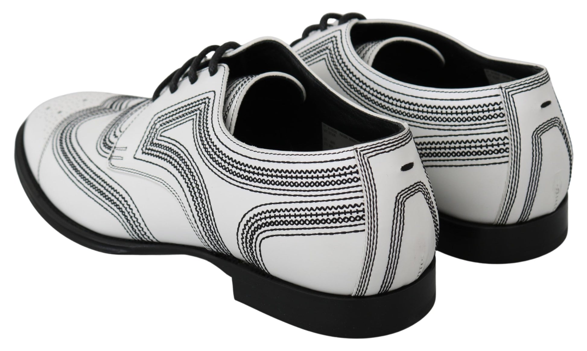 Dolce & Gabbana Elegant White Leather Derby Shoes - EU44/US11