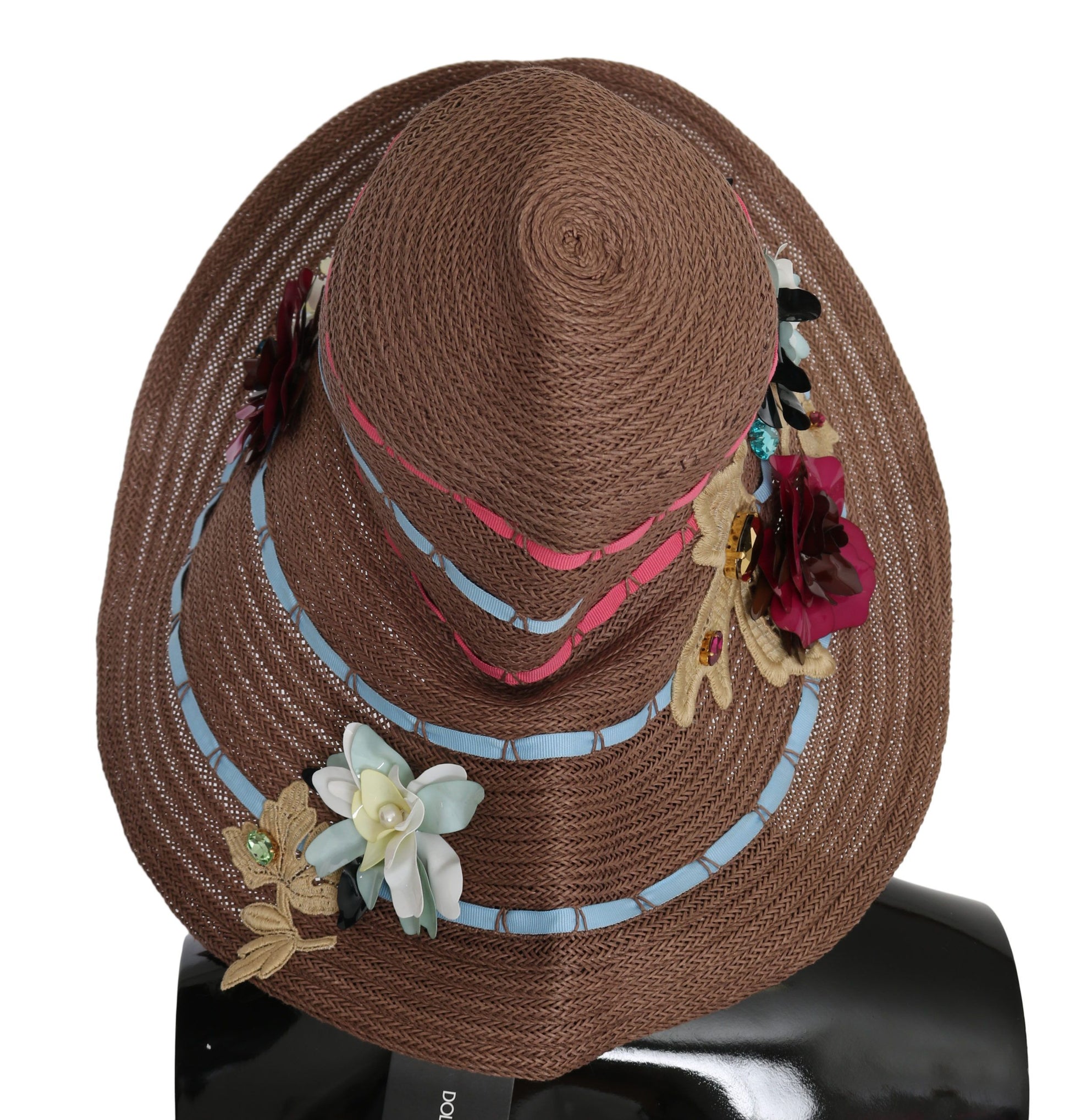 Dolce & Gabbana Elegant Floppy Straw Hat with Floral Accents - 58 cm|M