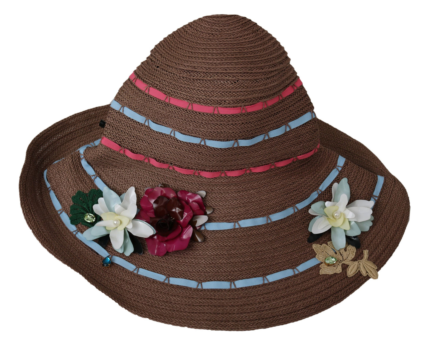 Dolce & Gabbana Elegant Floppy Straw Hat with Floral Accents - 58 cm|M