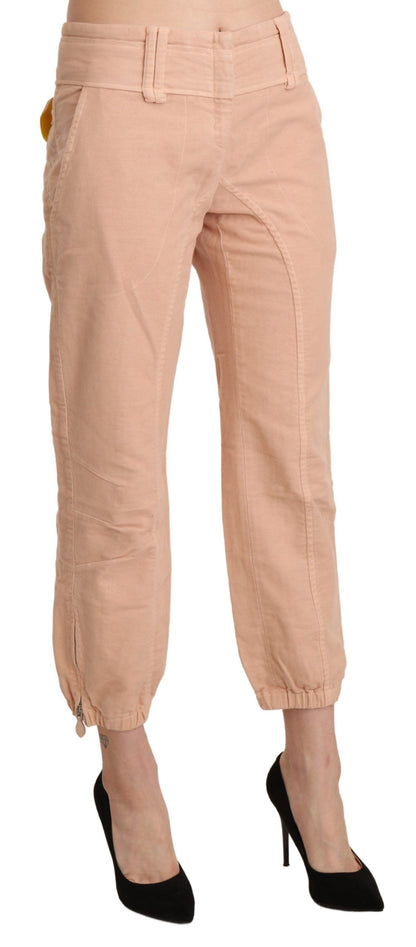 Ermanno Scervino Chic Beige Cropped Cotton Pants