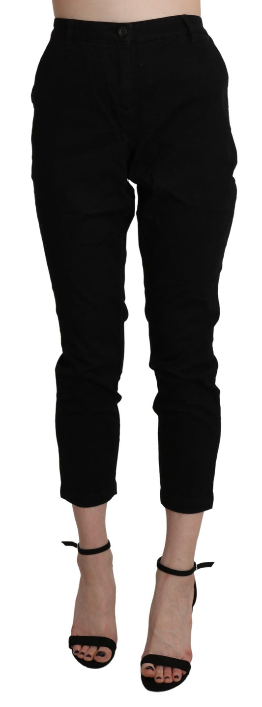 Acht Chic High Waist Cropped Black Jeans - IT42 | S