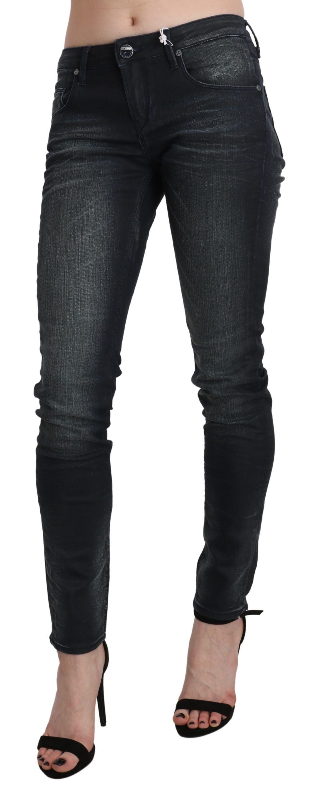 Acht Chic Blue Washed Skinny Denim Jeans - W27