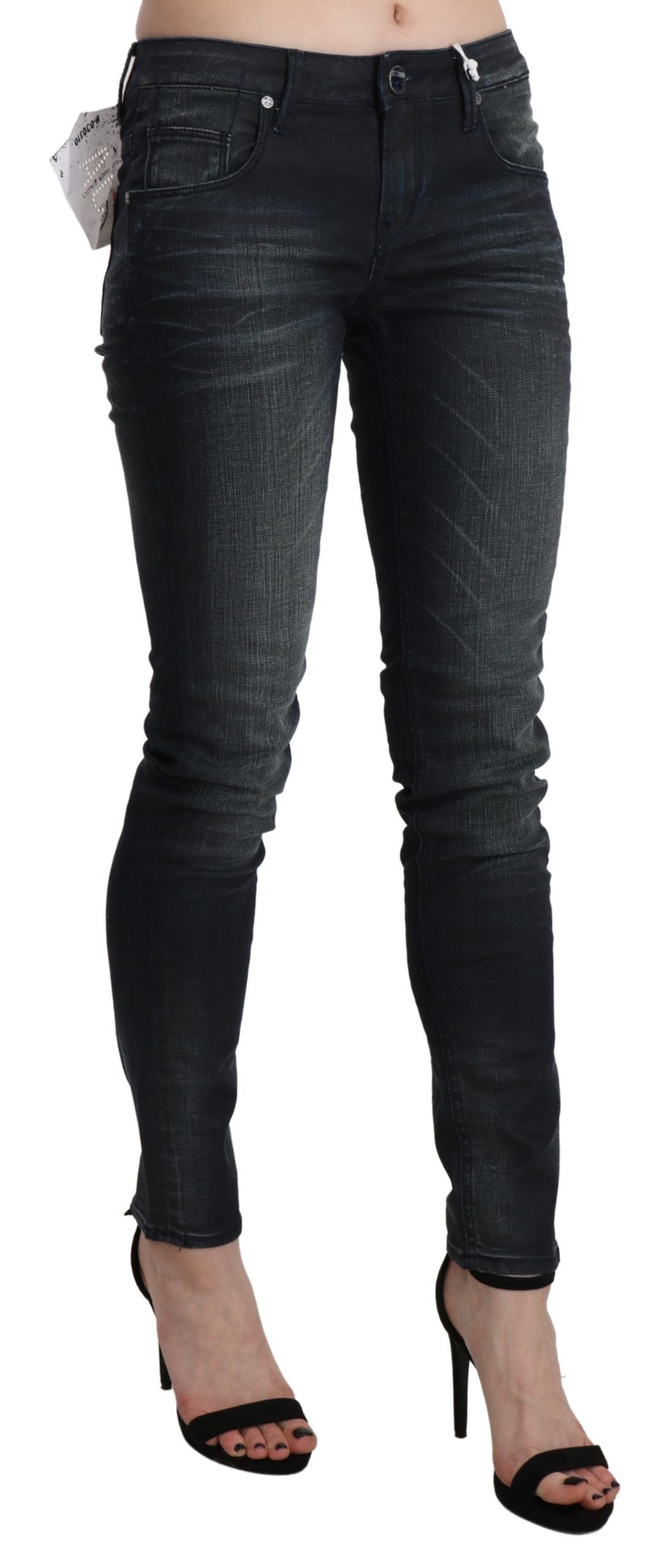 Acht Chic Blue Washed Skinny Denim Jeans - W27