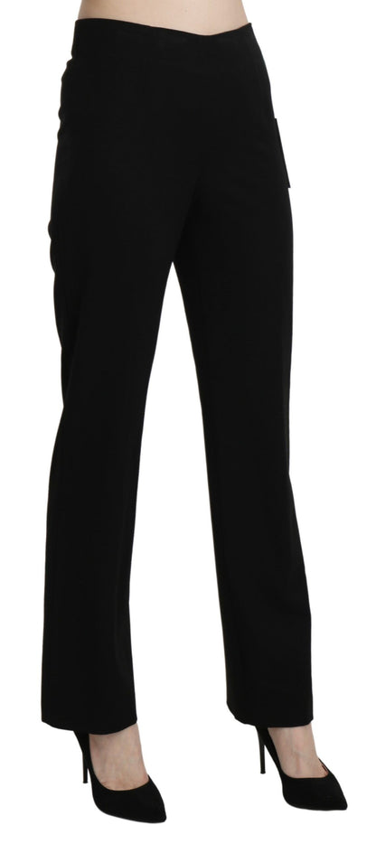 BENCIVENGA Elegant Black High Waist Straight Pants - IT44|L