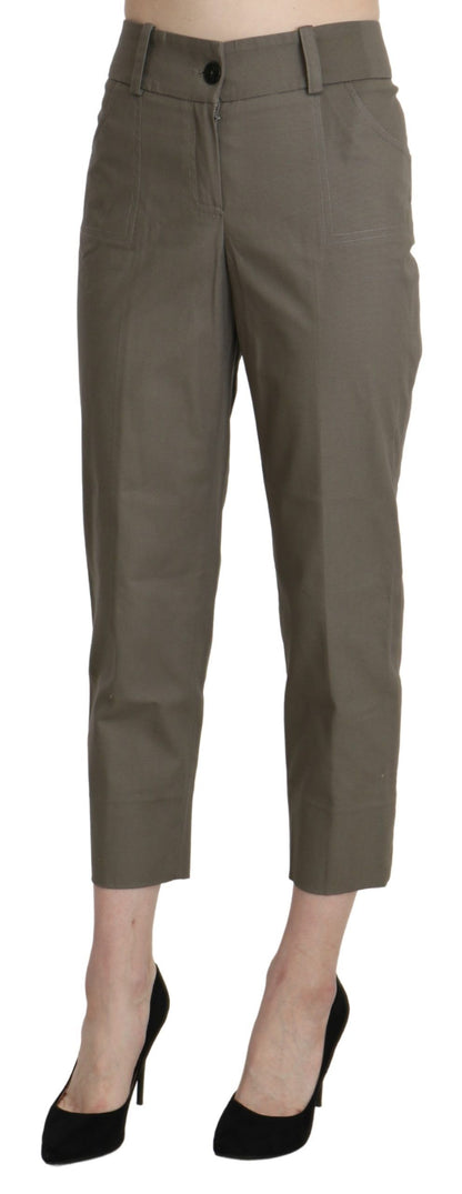 BENCIVENGA Elegant High Waist Cropped Pants in Gray