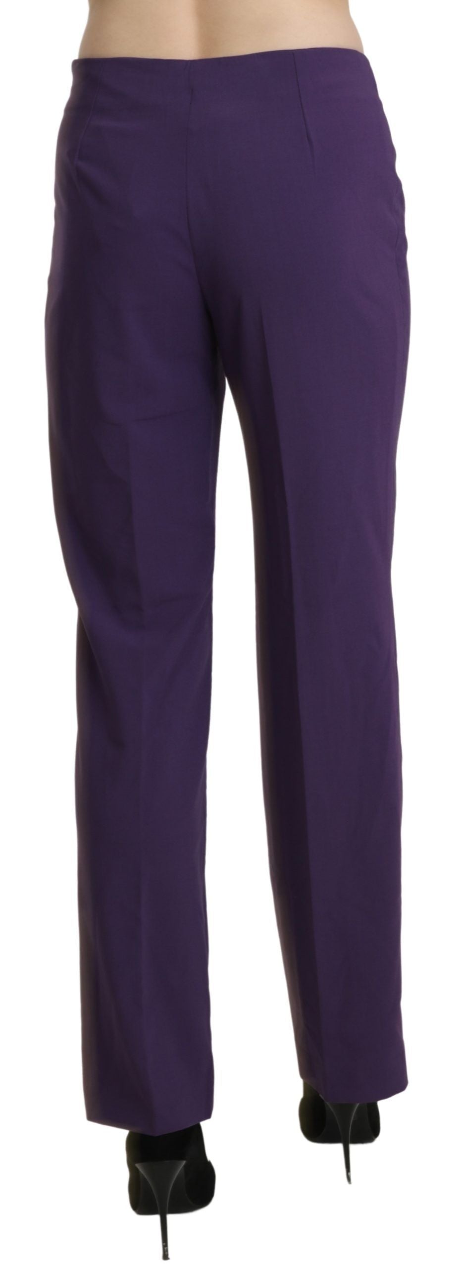 BENCIVENGA Elegant High Waist Violet Straight Pants - IT42|M