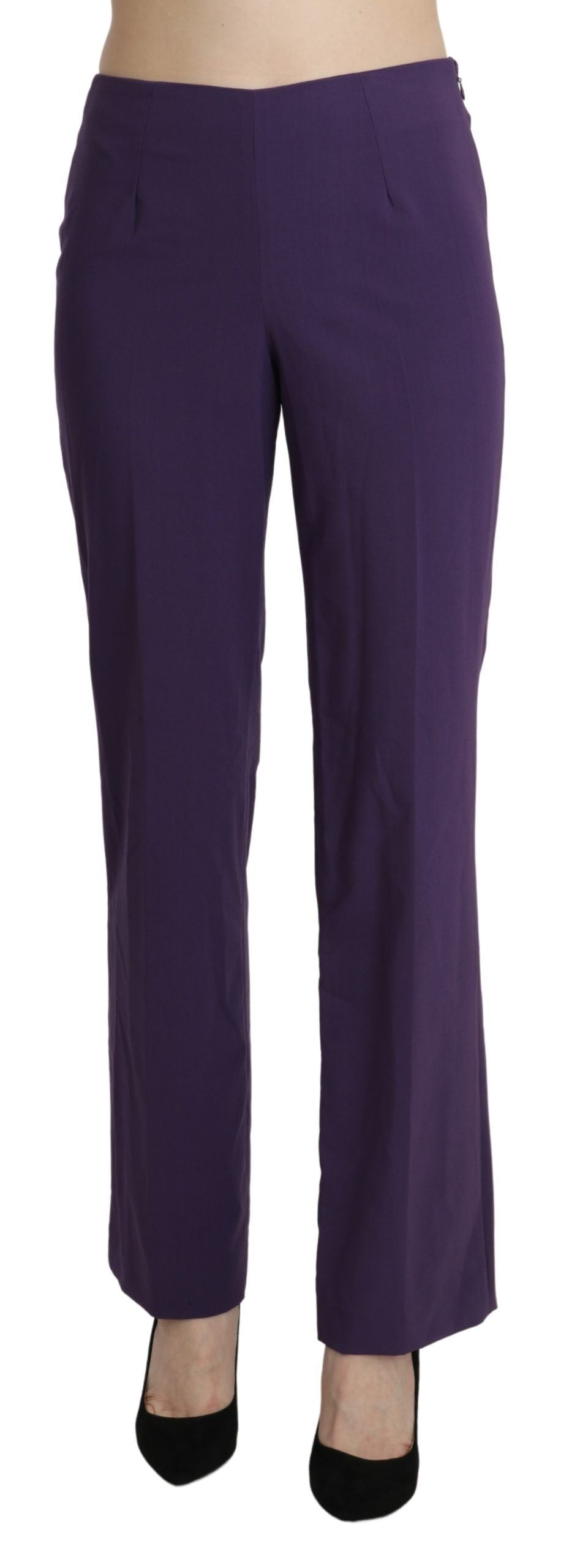 BENCIVENGA Elegant High Waist Violet Straight Pants - IT42|M