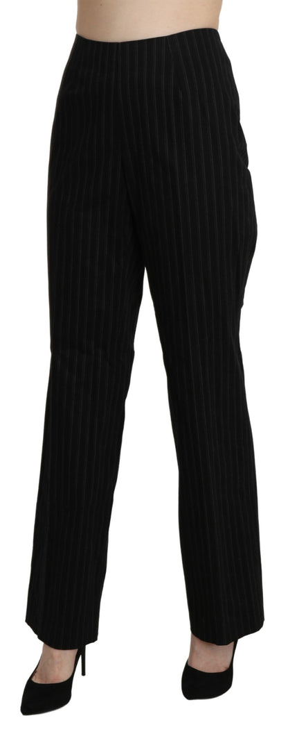 BENCIVENGA Elegant High Waist Black Pants - IT48|XXL