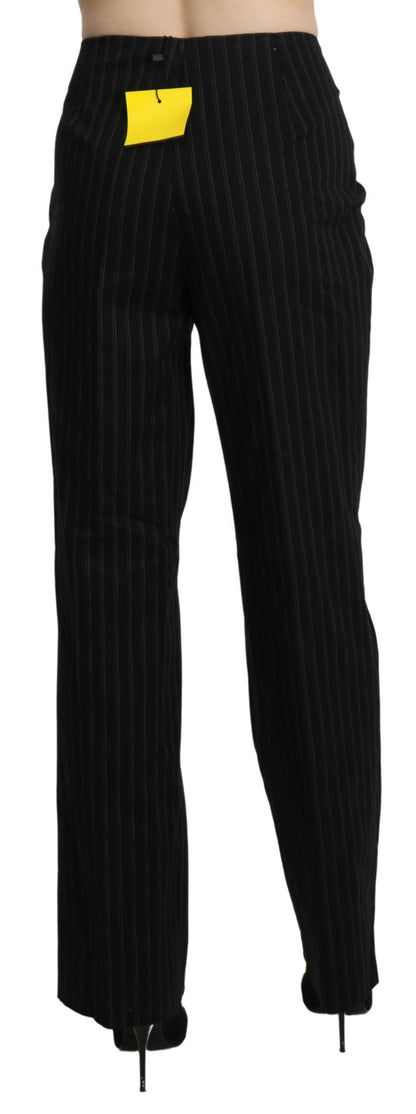 BENCIVENGA Elegant High Waist Black Pants - IT48|XXL