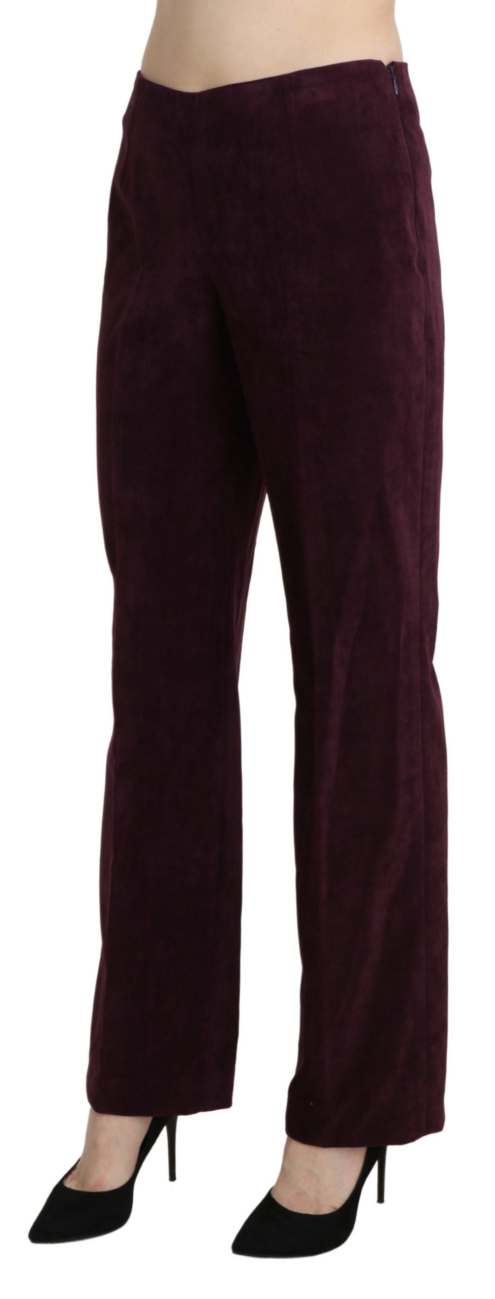 BENCIVENGA Elegant High Waist Straight Purple Pants - IT48|XXL