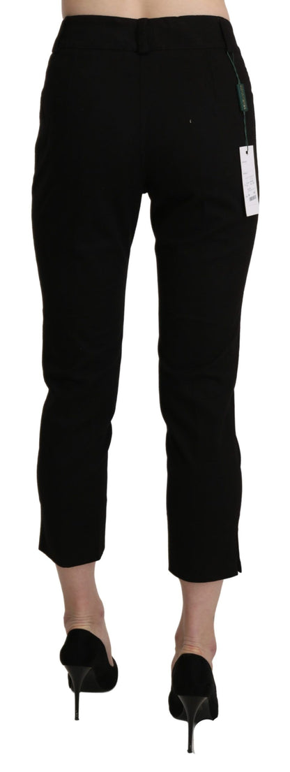 BENCIVENGA Elegant Black High Waist Cropped Pants