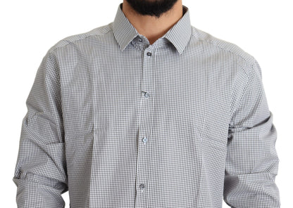 Dolce & Gabbana Checkered Slim Fit Cotton Dress Shirt - IT38 | XS