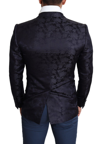 Dolce & Gabbana Elegant Silk Blend Martini Blazer in Blue - IT44 | XS