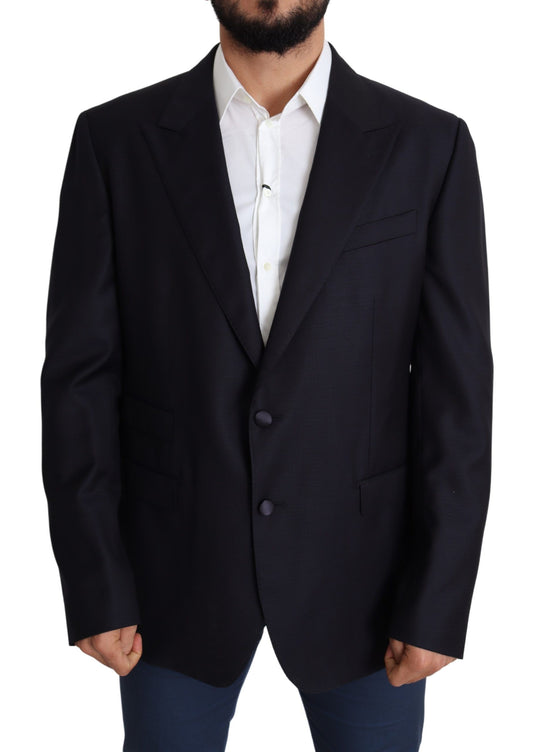 Dolce & Gabbana Elegant Black Virgin Wool Men’s Blazer - IT56 | XXL