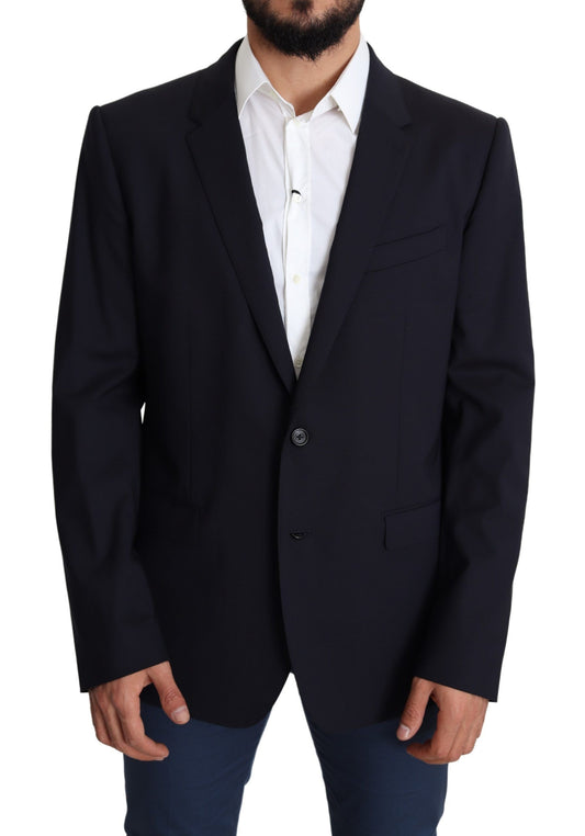 Dolce & Gabbana Exquisite Black Wool Stretch Martini Blazer - IT56 | XXL