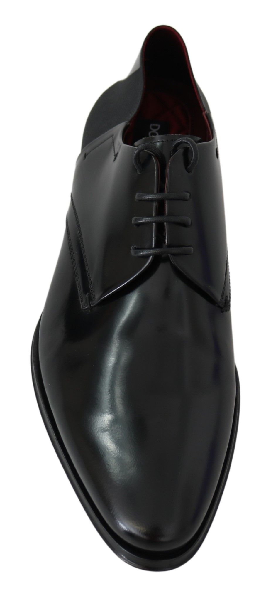 Dolce & Gabbana Elegant Black Leather Derby Shoes - EU41.5/US8.5