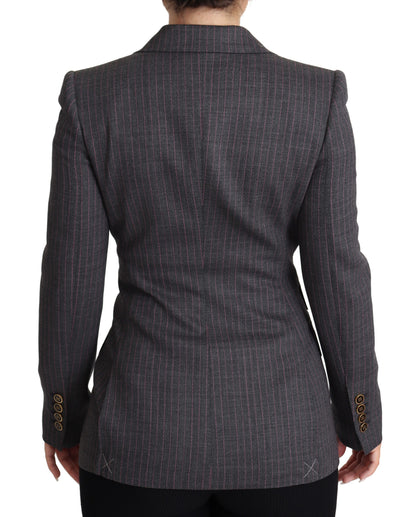 Dolce & Gabbana Elegant Gray Stretch Wool Blazer - IT36 | XS