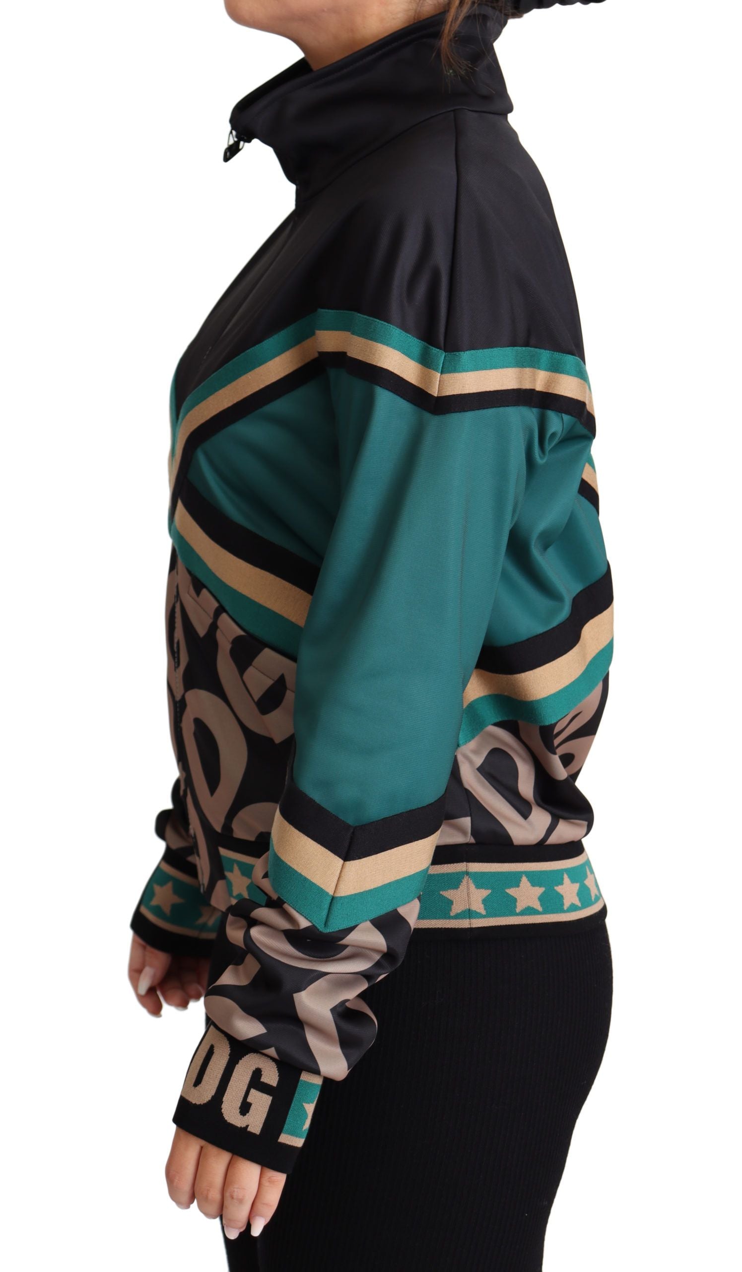 Dolce & Gabbana Chic Multicolor Track Jacket with Logo Mania - IT40|S