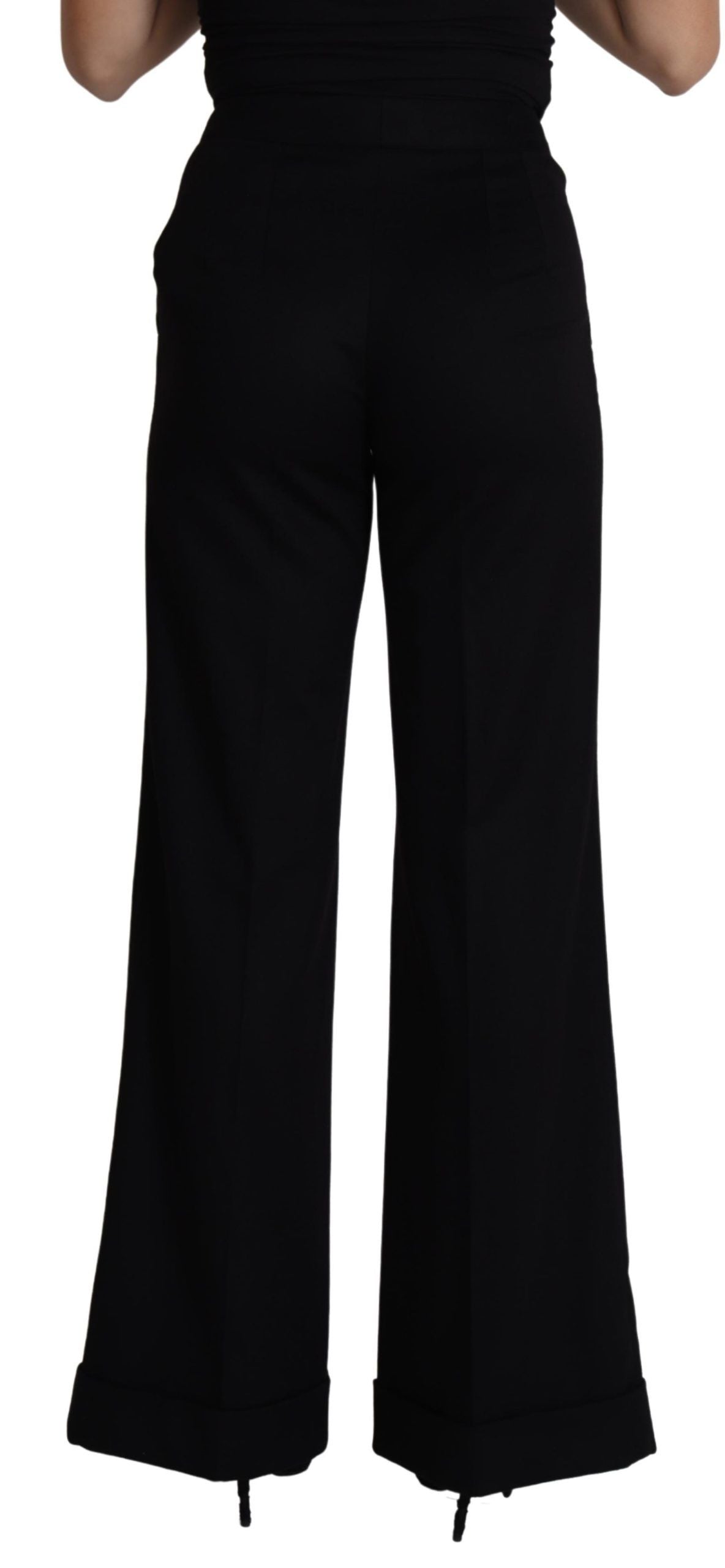 Dolce & Gabbana Elegant Cashmere Wide Leg Trousers - IT38|XS