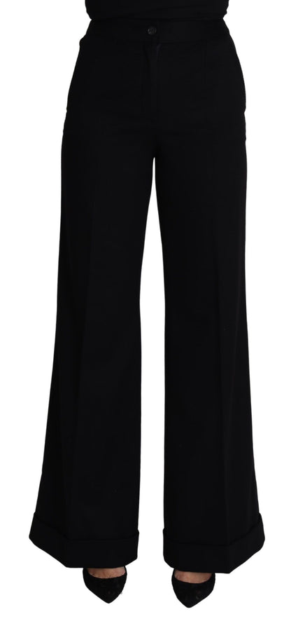 Dolce & Gabbana Elegant Cashmere Wide Leg Trousers - IT38|XS