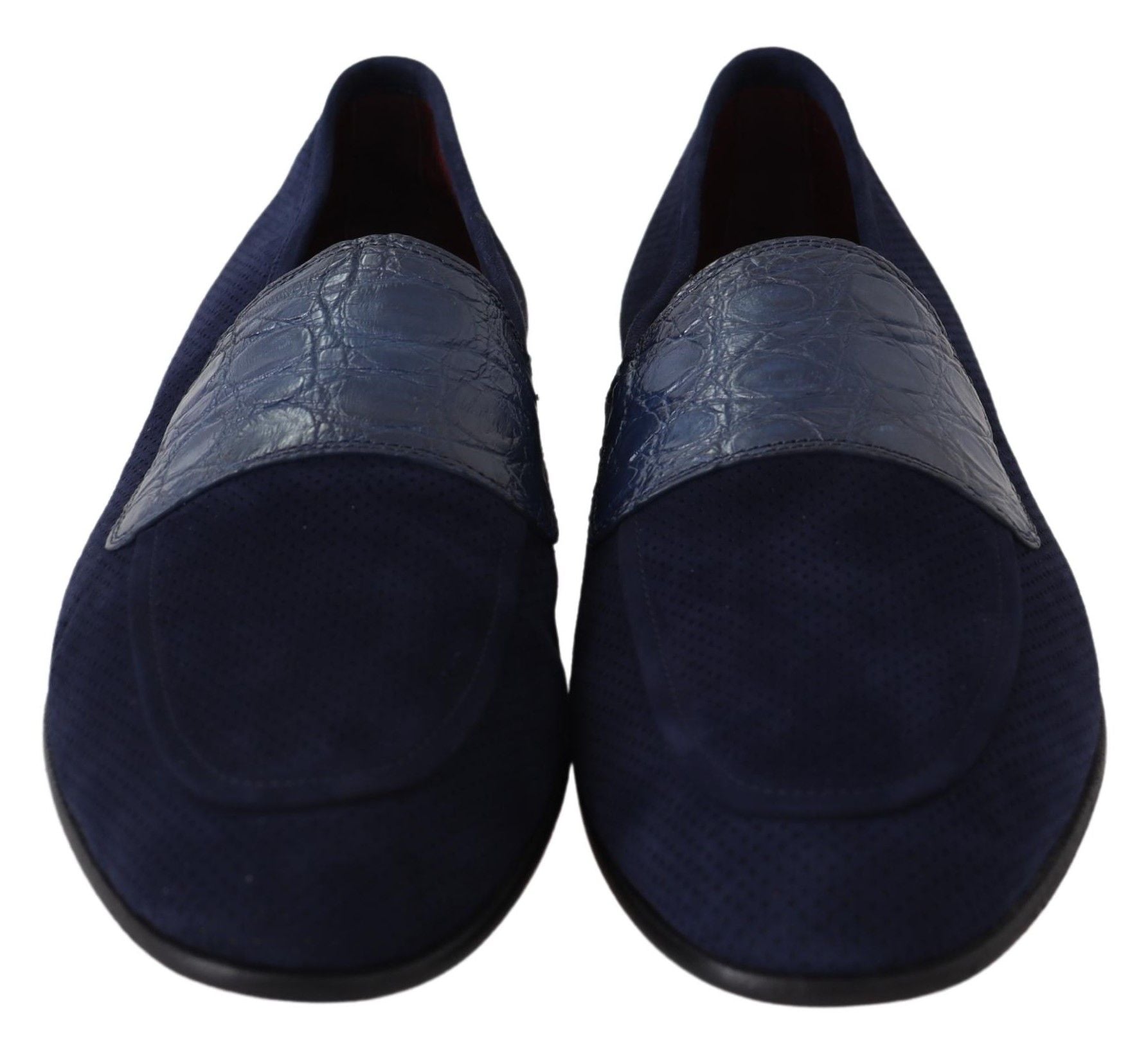 Dolce & Gabbana Elegant Blue Suede Leather Loafers - EU39.5/US6.5