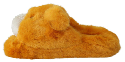 Dolce & Gabbana Sunshine Yellow Lion Slippers - EU43/US10