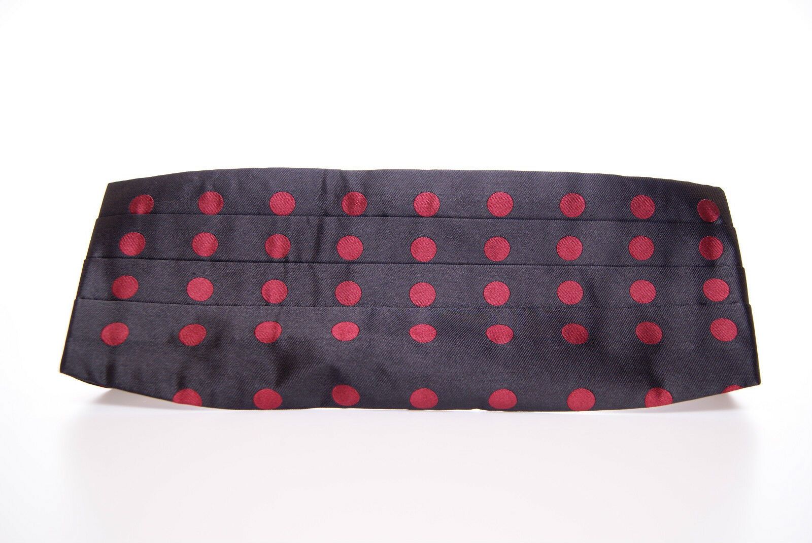 Dolce & Gabbana Exquisite Black Silk Cummerbund with Red Polka Dots