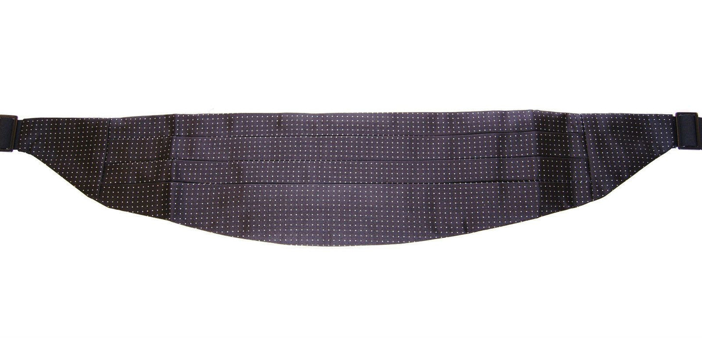 Dolce & Gabbana Elegant Black Silk Cummerbund with Polka Dots