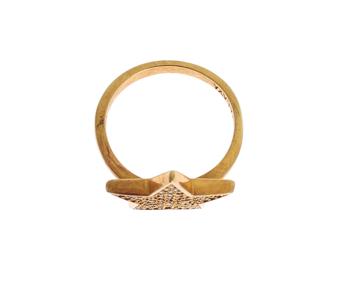 Nialaya Elegant Gold-Plated Sterling Silver Ring with CZ Crystals - EU54 | US7