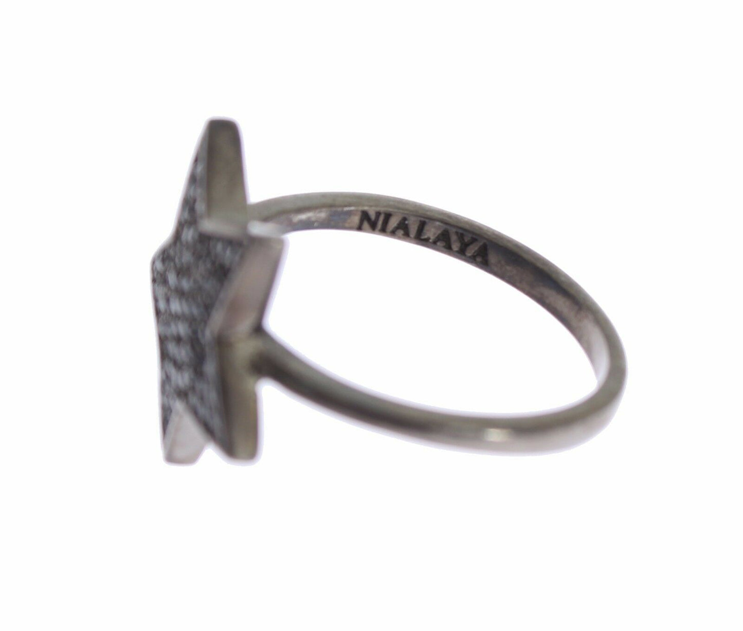 Nialaya Exquisite Sterling Silver CZ Crystal Ring - EU50 | US5