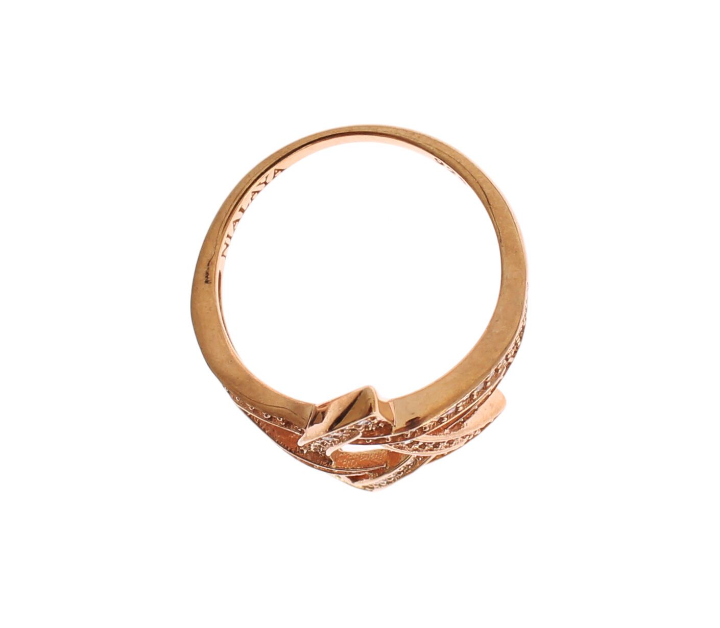 Nialaya Pink Gold Plated Silver CZ Crystal Ring - EU57 | US8,5