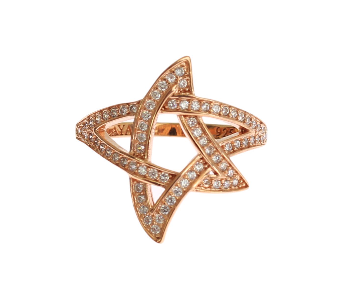 Nialaya Pink Gold Plated Silver CZ Crystal Ring - EU57 | US8,5