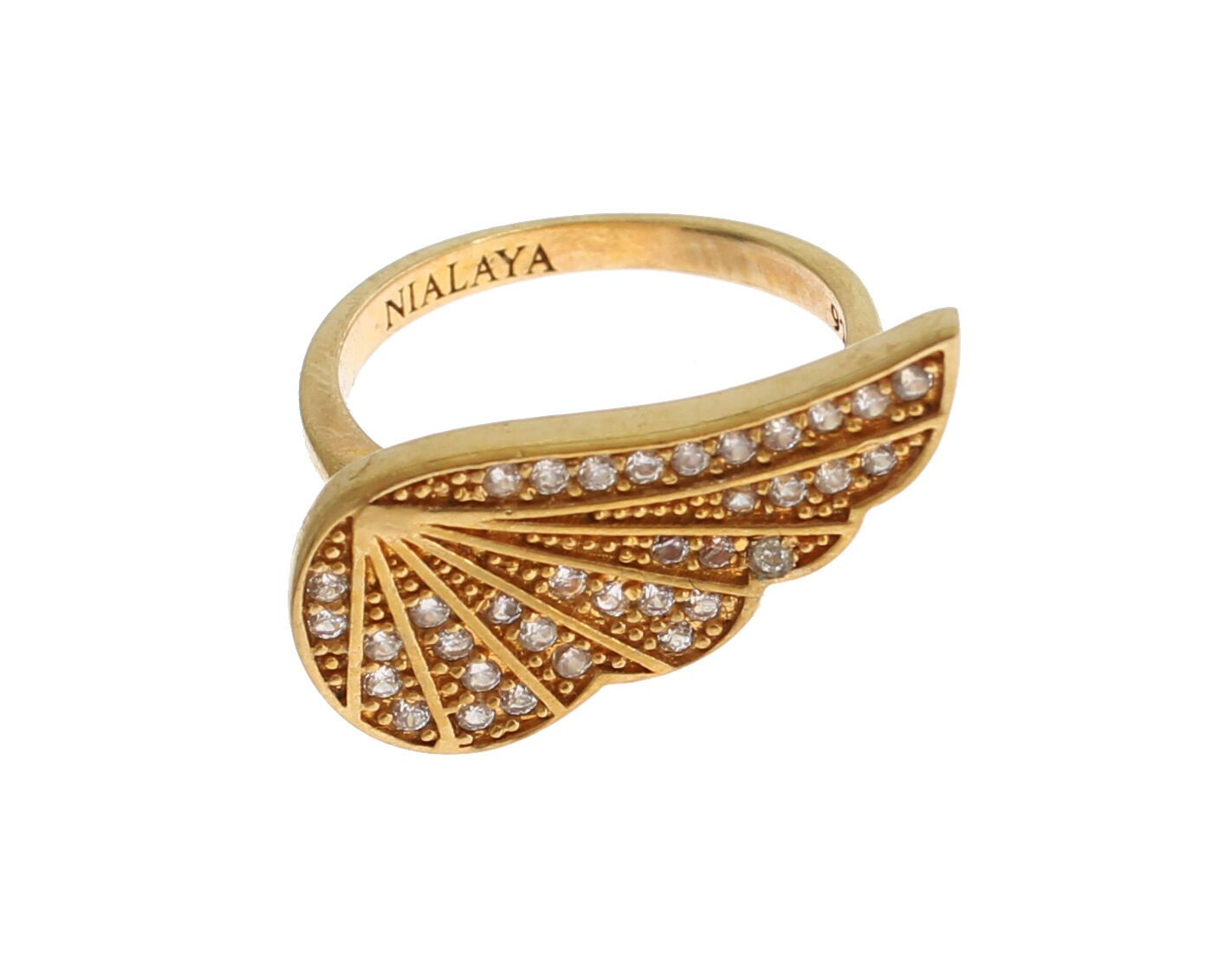 Nialaya Glamorous Gold Plated Crystal Ring - EU48 | US4.5