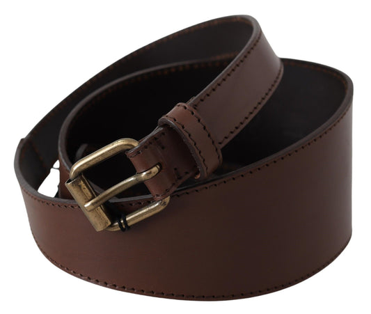 PLEIN SUD Chic Dark Brown Leather Fashion Belt - 130cm / 50inch