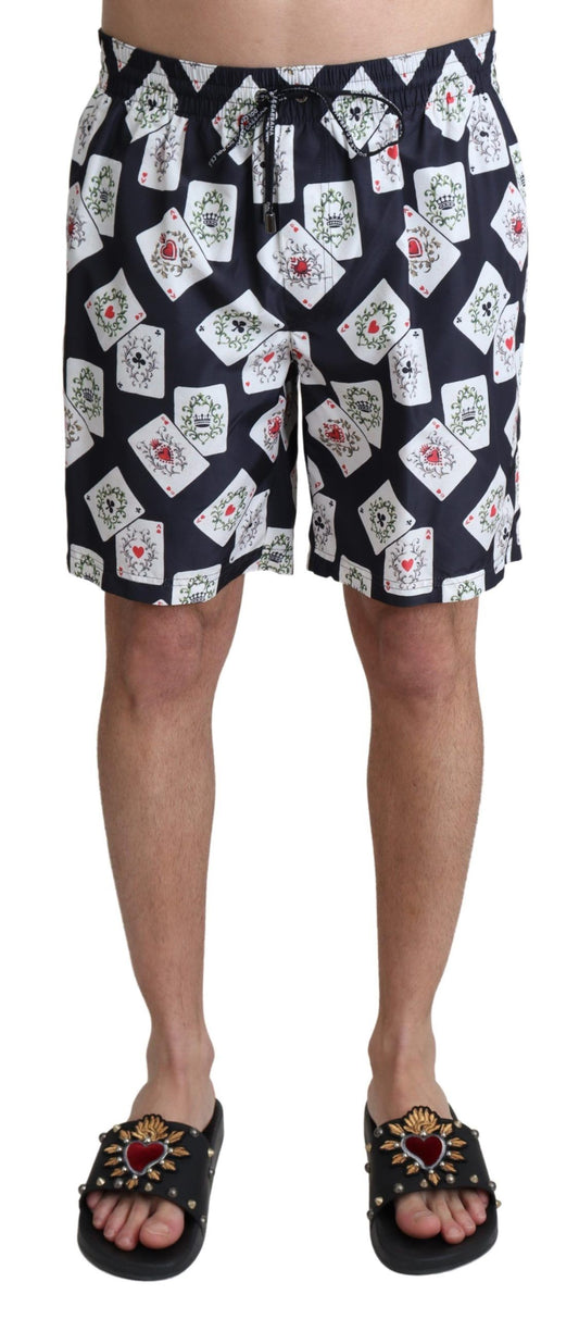 Dolce & Gabbana Multicolor Card Deck Printed Swim Trunks - IT4 | S