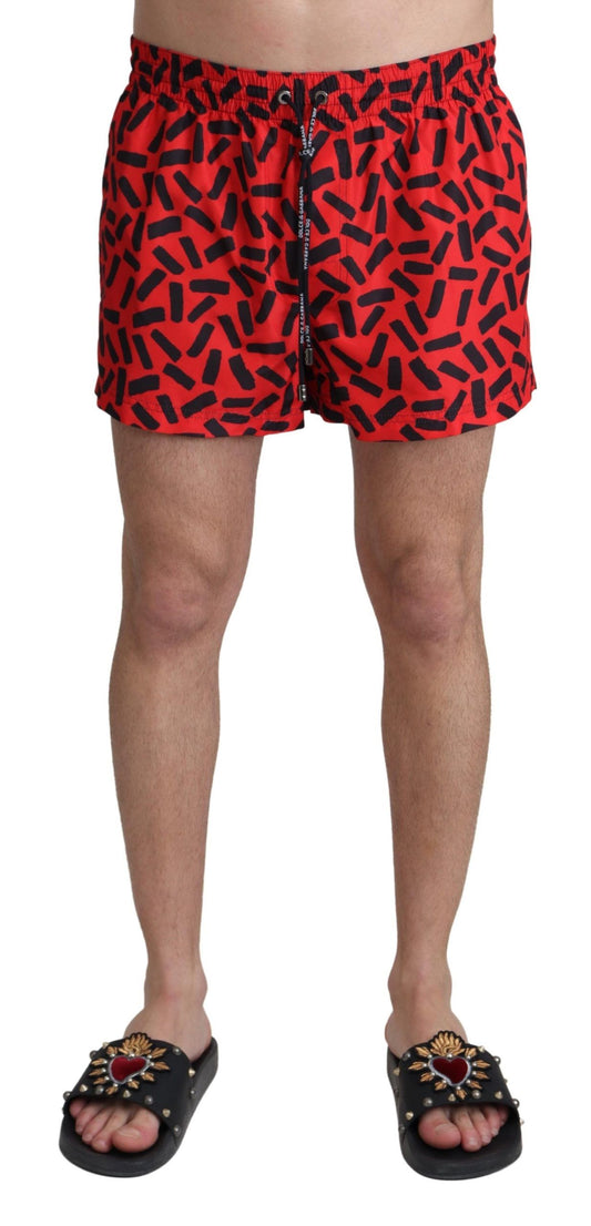 Dolce & Gabbana Radiant Red Drawstring Swim Trunks - IT4 | S