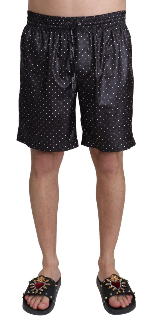 Dolce & Gabbana Chic Black Polka Dot Men’s Swim Trunks - IT4 | S